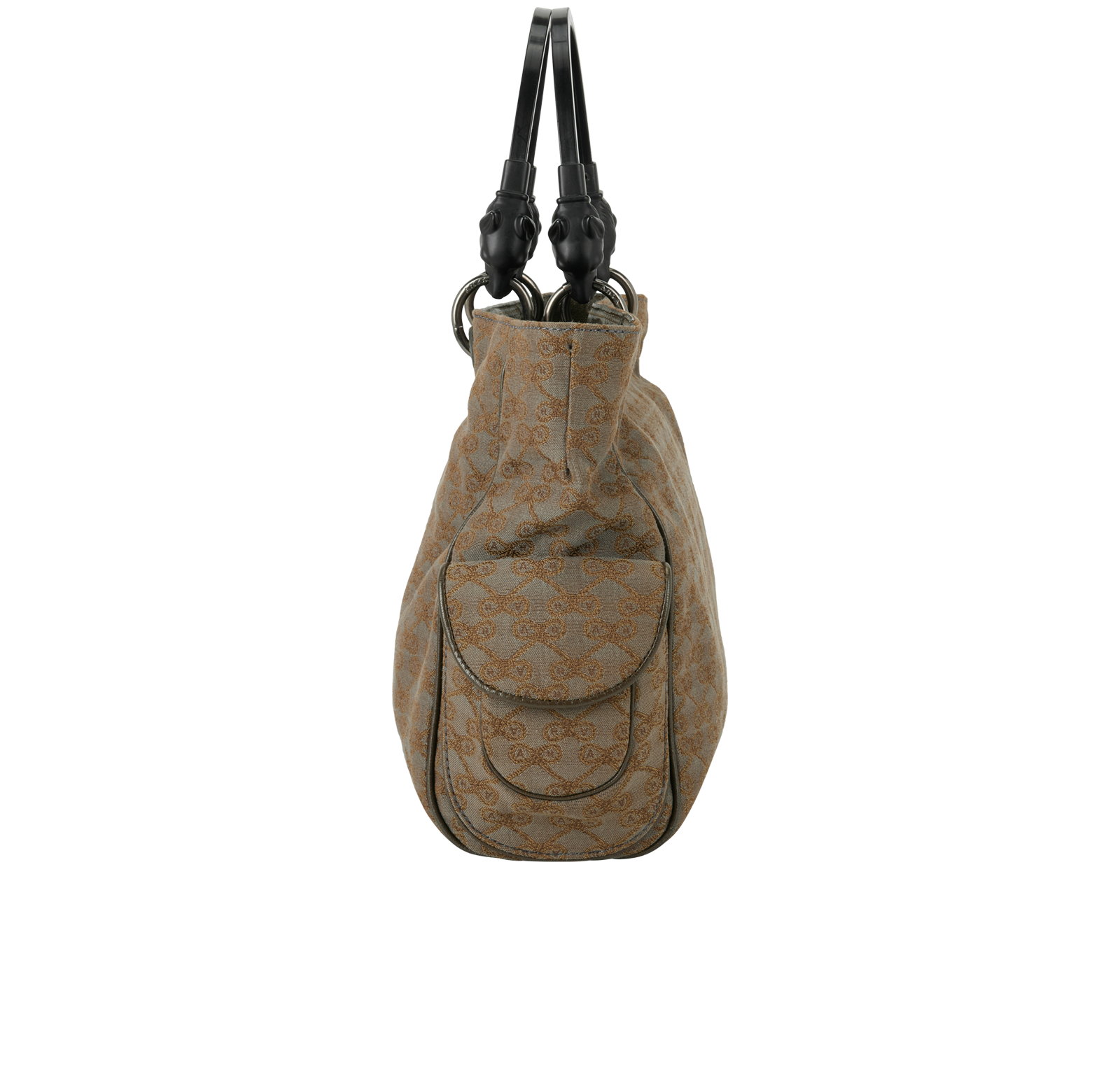 Monogram Tote, &pound;120, Handbags, Khaki, Canvas, Side view